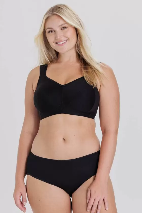 Bra | Non-Wired Bras | Miss Mary Cotton Divide bra Black
