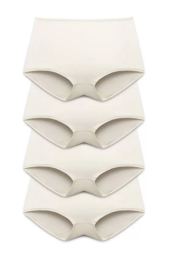 Panties | Miss Mary 4-pack Basic Cotton boxer panty champagne