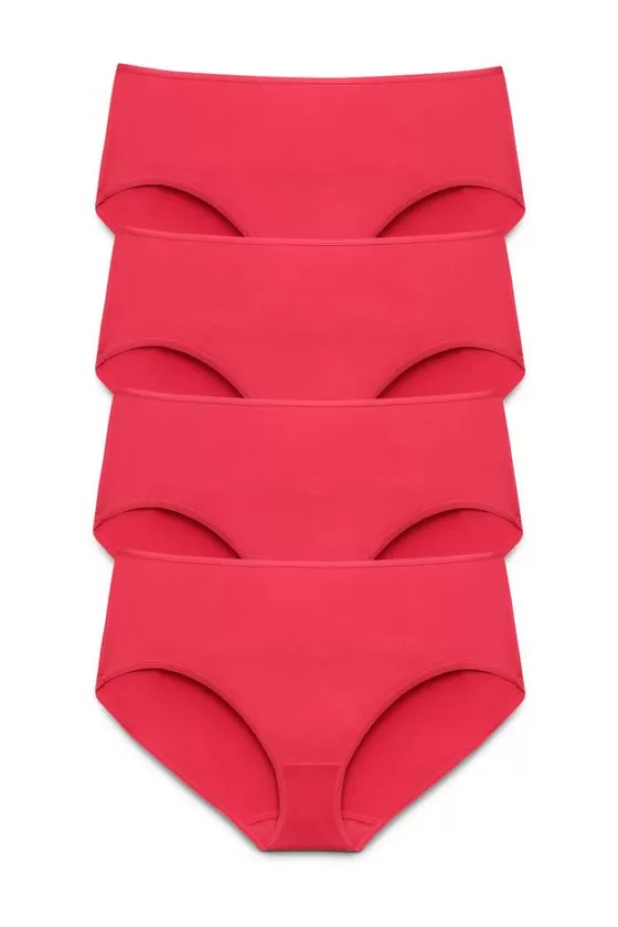 Panties | Miss Mary 4-pack Maxi panty in micro feeling coral