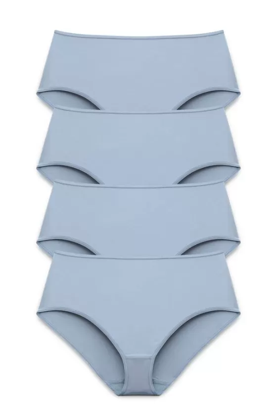 Panties | Miss Mary 4-pack Maxi panty in micro feeling dusty blue